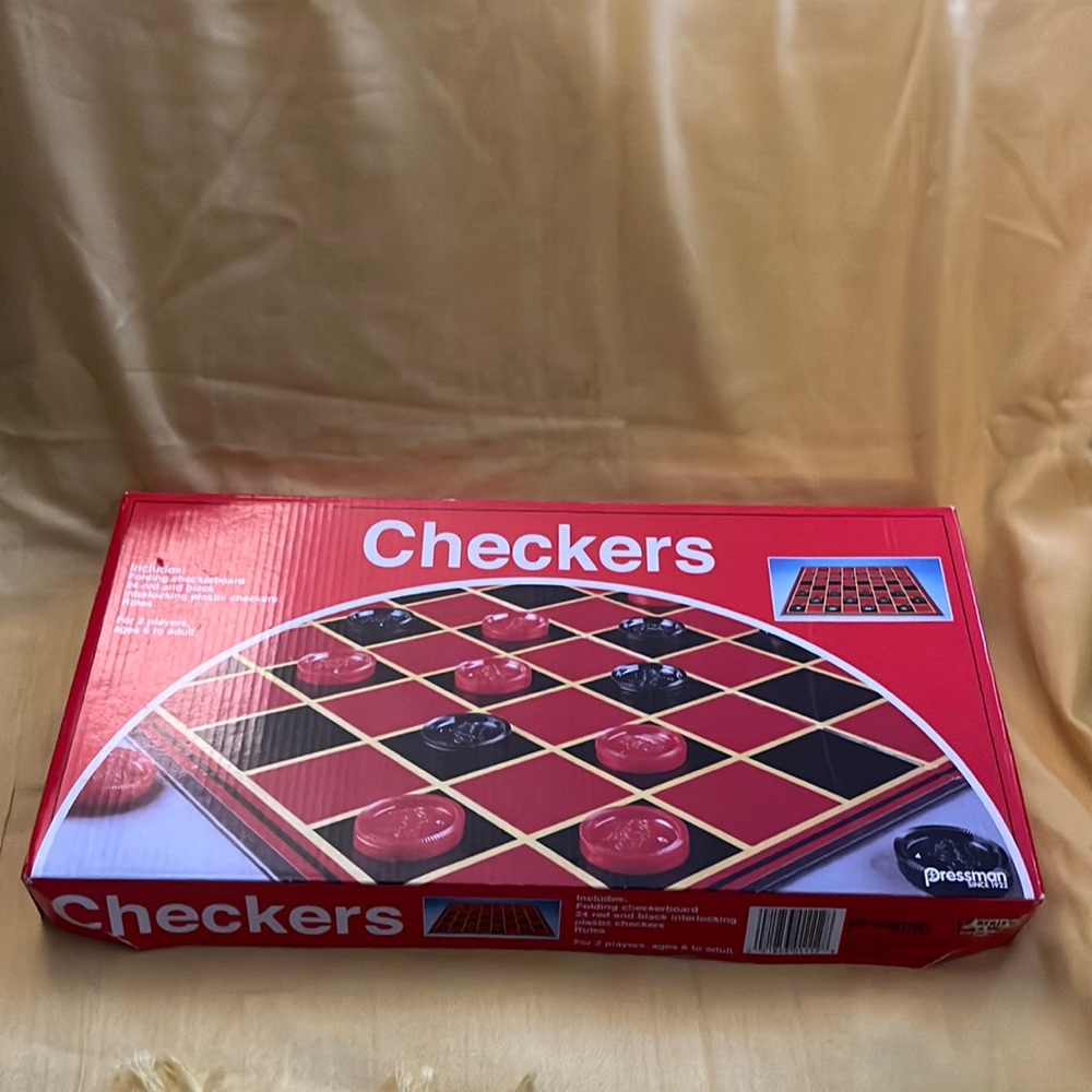 checkers game - rules, pieces & board are in great condition